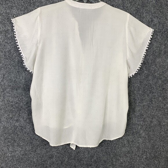 Harve’ Benard Button Up Blouse Women XL Tie Front Hi-low Hem - Picture 6 of 9